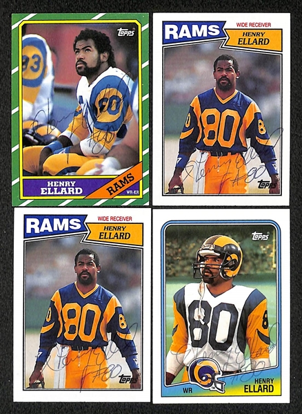 Lot of (280+) Signed Rams Cards inc. Kurt Warner, (25) Henry Ellard, + (Beckett BAS Reviewed)