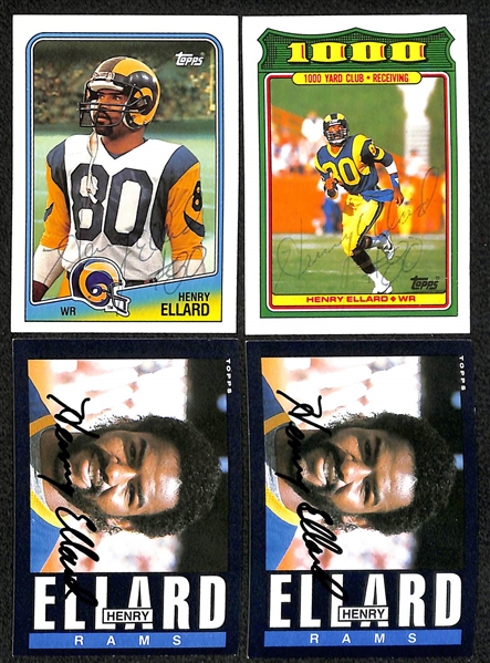 Lot of (280+) Signed Rams Cards inc. Kurt Warner, (25) Henry Ellard, + (Beckett BAS Reviewed)