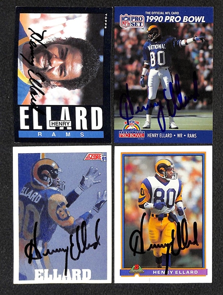 Lot of (280+) Signed Rams Cards inc. Kurt Warner, (25) Henry Ellard, + (Beckett BAS Reviewed)