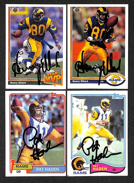 Lot of (280+) Signed Rams Cards inc. Kurt Warner, (25) Henry Ellard, + (Beckett BAS Reviewed)