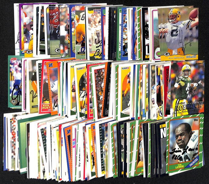 Lot of (275+) Signed Green Bay Packers Cards inc. (2) Mark Brunell, (9) James Lofton, (5) Sterling Sharpe, + (Beckett BAS Reviewed)