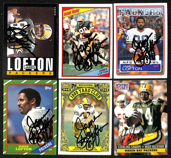 Lot of (275+) Signed Green Bay Packers Cards inc. (2) Mark Brunell, (9) James Lofton, (5) Sterling Sharpe, + (Beckett BAS Reviewed)