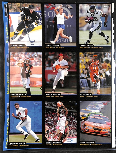 (63) Uncut Sports Illustrated SI for Kids Sheets (567 Cards) Including Serena Williams, Tiger Woods, Michael Jordan, Tom Brady, Sidney Crosby, Sue Bird,  Rafael Nadal, Alex Ovechkin, Kobe Byrant, +