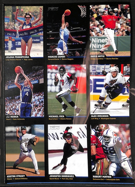 (63) Uncut Sports Illustrated SI for Kids Sheets (567 Cards) Including Serena Williams, Tiger Woods, Michael Jordan, Tom Brady, Sidney Crosby, Sue Bird,  Rafael Nadal, Alex Ovechkin, Kobe Byrant, +