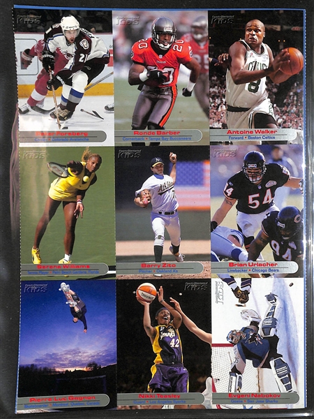 (64) Uncut Sports Illustrated SI for Kids Sheets (576 Cards) Including Serena Williams, (3) Tiger Woods, Sidney Crosby, Sue Bird, Alex Ovechkin, (2) Diana Taurasi, (2) Michael Phelps, +