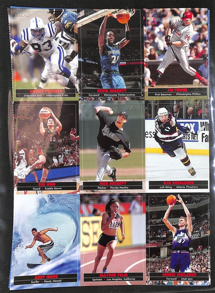 (64) Uncut Sports Illustrated SI for Kids Sheets (576 Cards) Including Serena Williams, (3) Tiger Woods, Sidney Crosby, Sue Bird, Alex Ovechkin, (2) Diana Taurasi, (2) Michael Phelps, +