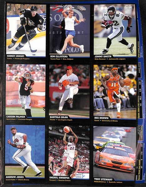 (64) Uncut Sports Illustrated SI for Kids Sheets (576 Cards) Including Serena Williams, (3) Tiger Woods, Sidney Crosby, Sue Bird, Alex Ovechkin, (2) Diana Taurasi, (2) Michael Phelps, +