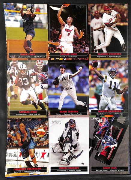 (64) Uncut Sports Illustrated SI for Kids Sheets (576 Cards) Including Serena Williams, (3) Tiger Woods, Sidney Crosby, Sue Bird, Alex Ovechkin, (2) Diana Taurasi, (2) Michael Phelps, +