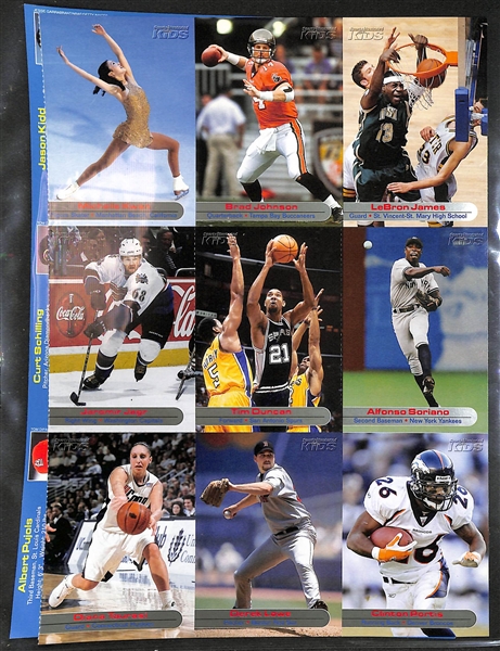 (64) Uncut Sports Illustrated SI for Kids Sheets (576 Cards) Including Serena Williams, (3) Tiger Woods, Sidney Crosby, Sue Bird, Alex Ovechkin, (2) Diana Taurasi, (2) Michael Phelps, +