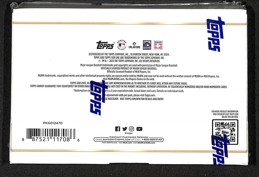 2023 Topps Tier One Baseball Sealed Hobby Box (Includes 2 Autograph Cards & 1 Relic Card)