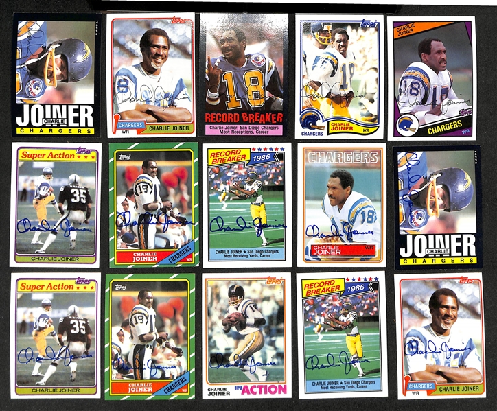 Lot of (300+) Signed Chargers Cards inc. Drew Brees, (6) Dan Fouts, (24) Charlie Joiner, + (Beckett BAS Reviewed)