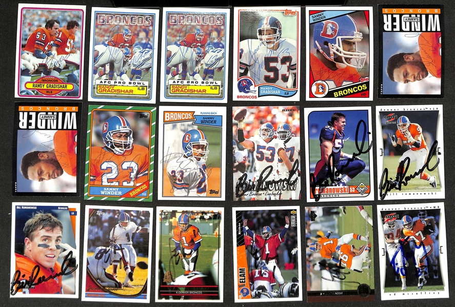 Lot of (240+) Signed Denver Broncos Cards inc. (9) Dan Reeves, (4) Terrell Davis, (7) Craig Morton, + (Beckett BAS Reviewed)