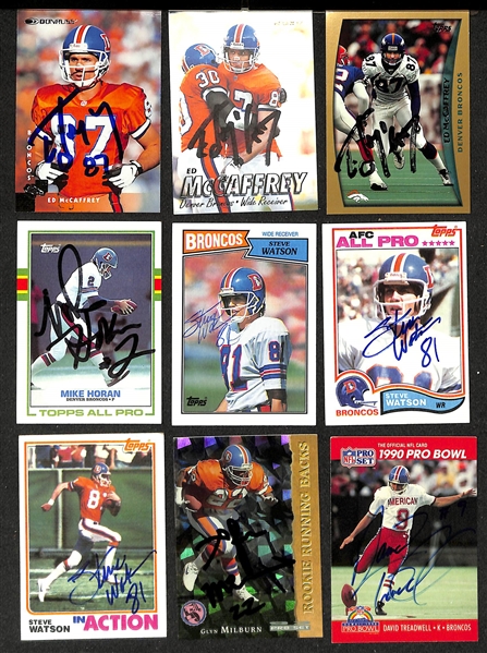 Lot of (240+) Signed Denver Broncos Cards inc. (9) Dan Reeves, (4) Terrell Davis, (7) Craig Morton, + (Beckett BAS Reviewed)