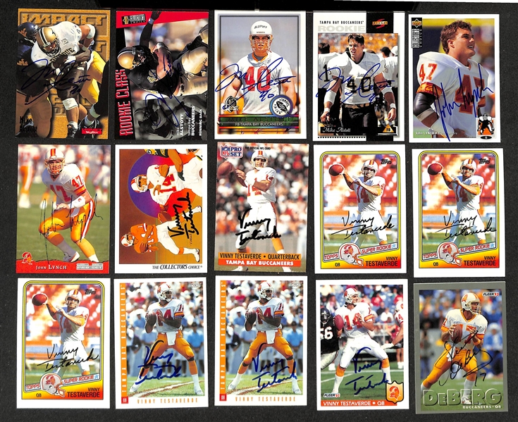 Lot of (250+) Signed Tampa Bay Buccaneers Cards inc. (4) Mike Alstott, (2) John Lynch, (8) Vinny Testaverde, + (Beckett BAS Reviewed)