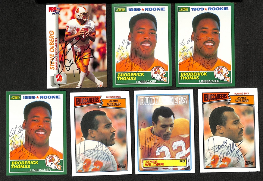 Lot of (250+) Signed Tampa Bay Buccaneers Cards inc. (4) Mike Alstott, (2) John Lynch, (8) Vinny Testaverde, + (Beckett BAS Reviewed)