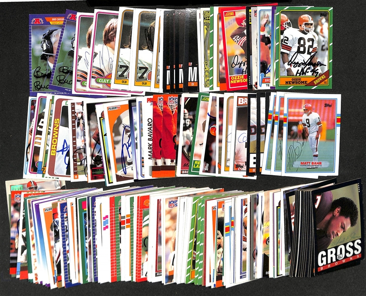 Lot of (150+) Signed Cleveland Browns Cards inc. (9) Ozzie Newsome, (3) Earnest Byner, (3) Tommy Vardell, + (Beckett BAS Reviewed)