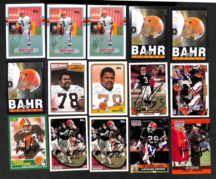 Lot of (150+) Signed Cleveland Browns Cards inc. (9) Ozzie Newsome, (3) Earnest Byner, (3) Tommy Vardell, + (Beckett BAS Reviewed)