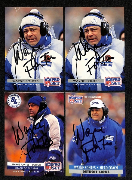 Lot of (230+) Signed Detroit Lions Cards inc. (2) Bennie Brown, (2) Lomas Brown, (4) Wayne Fontes, + (Beckett BAS Reviewed)