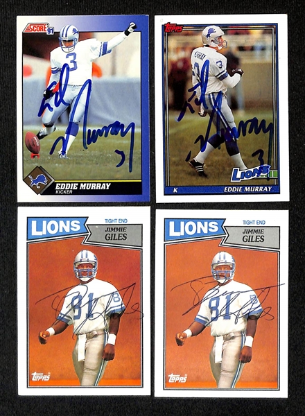 Lot of (230+) Signed Detroit Lions Cards inc. (2) Bennie Brown, (2) Lomas Brown, (4) Wayne Fontes, + (Beckett BAS Reviewed)