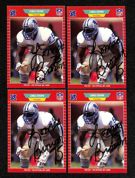 Lot of (230+) Signed Detroit Lions Cards inc. (2) Bennie Brown, (2) Lomas Brown, (4) Wayne Fontes, + (Beckett BAS Reviewed)