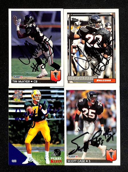 Lot of (200+) Signed Atlanta Falcons Cards inc. (2) Steve Bartkowski, (4) Lincoln Kennedy, (3) Jerry Glanville, + (Beckett BAS Reviewed)