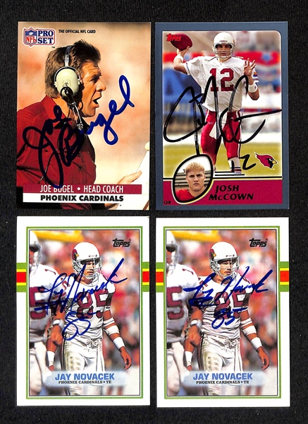 Lot of (250+) Signed Arizona Cardinals Cards inc. Kurt Warner, (2) Chris Chandler, (14) Aeneas Williams, Anquan Boldin, + (Beckett BAS Reviewed)