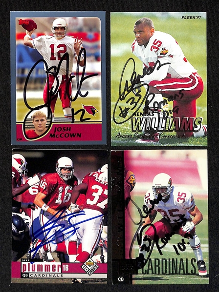 Lot of (250+) Signed Arizona Cardinals Cards inc. Kurt Warner, (2) Chris Chandler, (14) Aeneas Williams, Anquan Boldin, + (Beckett BAS Reviewed)