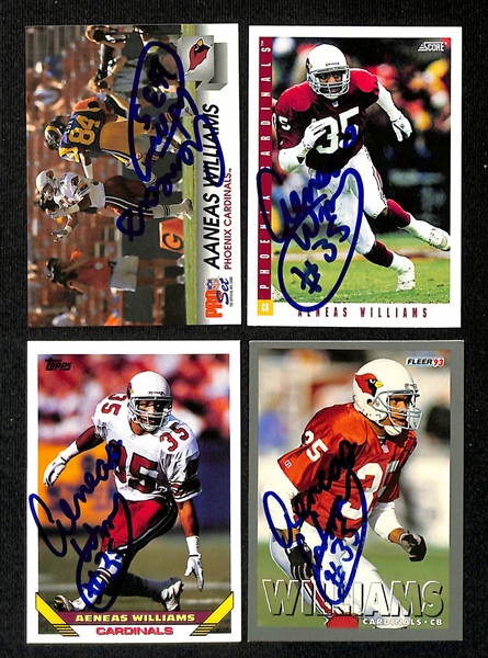 Lot of (250+) Signed Arizona Cardinals Cards inc. Kurt Warner, (2) Chris Chandler, (14) Aeneas Williams, Anquan Boldin, + (Beckett BAS Reviewed)