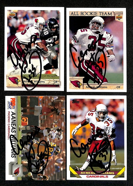 Lot of (250+) Signed Arizona Cardinals Cards inc. Kurt Warner, (2) Chris Chandler, (14) Aeneas Williams, Anquan Boldin, + (Beckett BAS Reviewed)