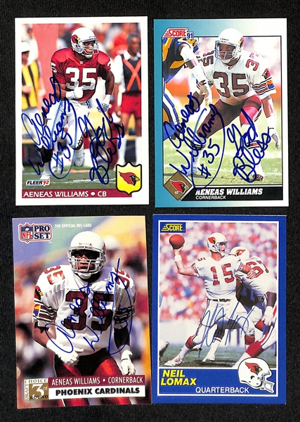 Lot of (250+) Signed Arizona Cardinals Cards inc. Kurt Warner, (2) Chris Chandler, (14) Aeneas Williams, Anquan Boldin, + (Beckett BAS Reviewed)