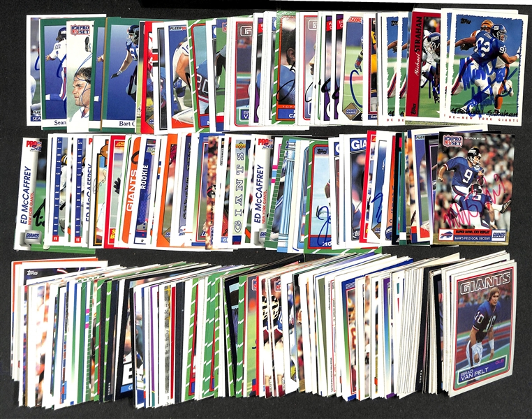 Lot of (280+) Signed New York Giants Cards inc. (8) Michael Strahan, (3) Tiki Barber, + (Beckett BAS Reviewed)