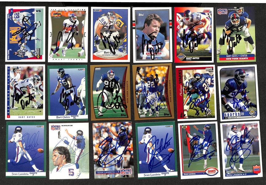 Lot of (280+) Signed New York Giants Cards inc. (8) Michael Strahan, (3) Tiki Barber, + (Beckett BAS Reviewed)