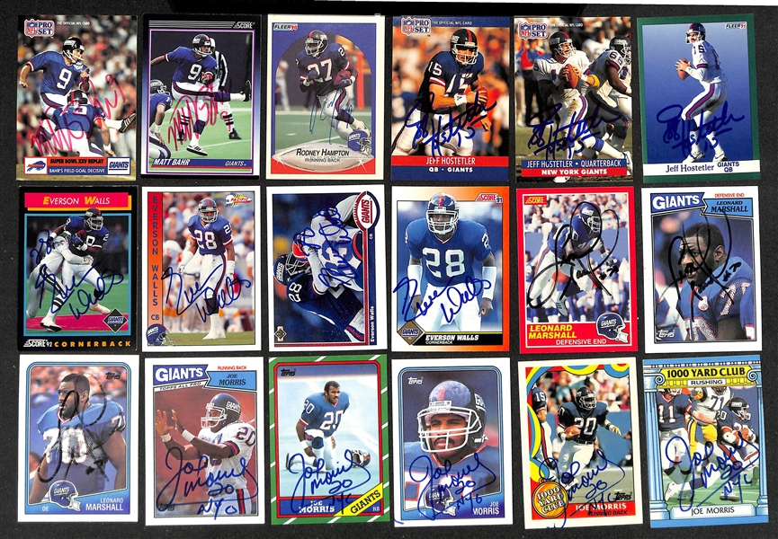 Lot of (280+) Signed New York Giants Cards inc. (8) Michael Strahan, (3) Tiki Barber, + (Beckett BAS Reviewed)