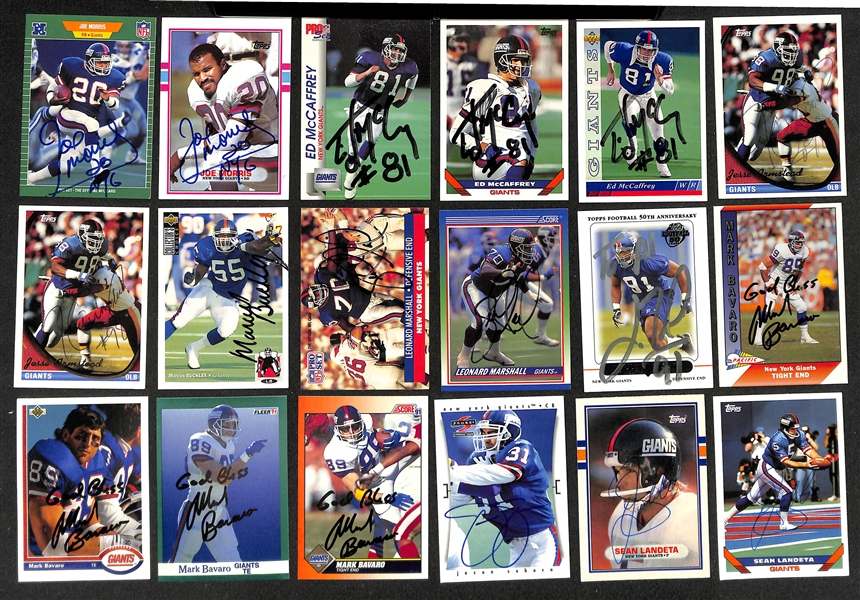 Lot of (280+) Signed New York Giants Cards inc. (8) Michael Strahan, (3) Tiki Barber, + (Beckett BAS Reviewed)