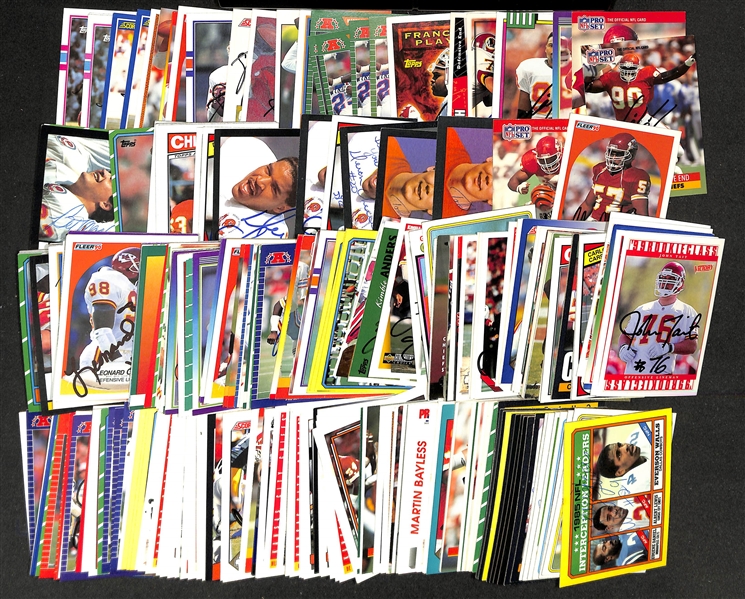 Lot of (300+) Signed Kansas City Chiefs Cards inc. (10) Neil Smith, (2) Marty Schotteheimer, (10) Steve DeBerg, + (Beckett BAS Reviewed)