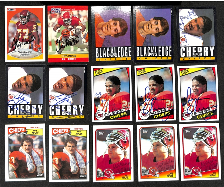 Lot of (300+) Signed Kansas City Chiefs Cards inc. (10) Neil Smith, (2) Marty Schotteheimer, (10) Steve DeBerg, + (Beckett BAS Reviewed)