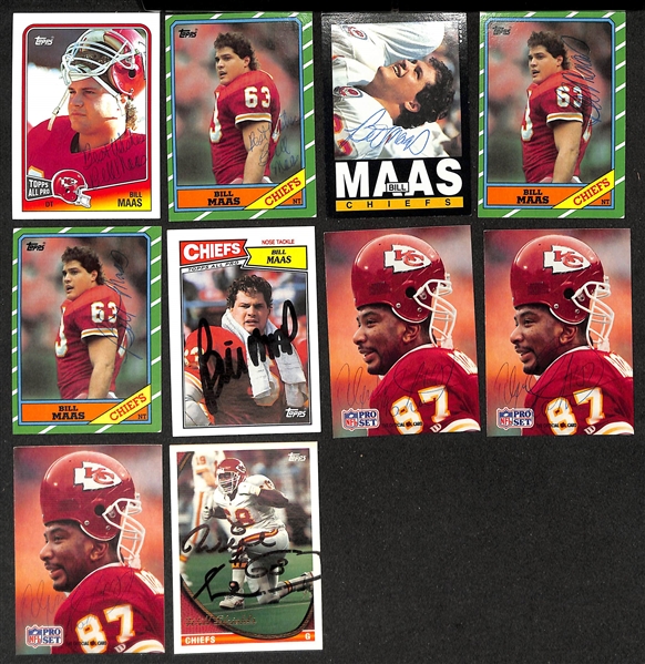 Lot of (300+) Signed Kansas City Chiefs Cards inc. (10) Neil Smith, (2) Marty Schotteheimer, (10) Steve DeBerg, + (Beckett BAS Reviewed)