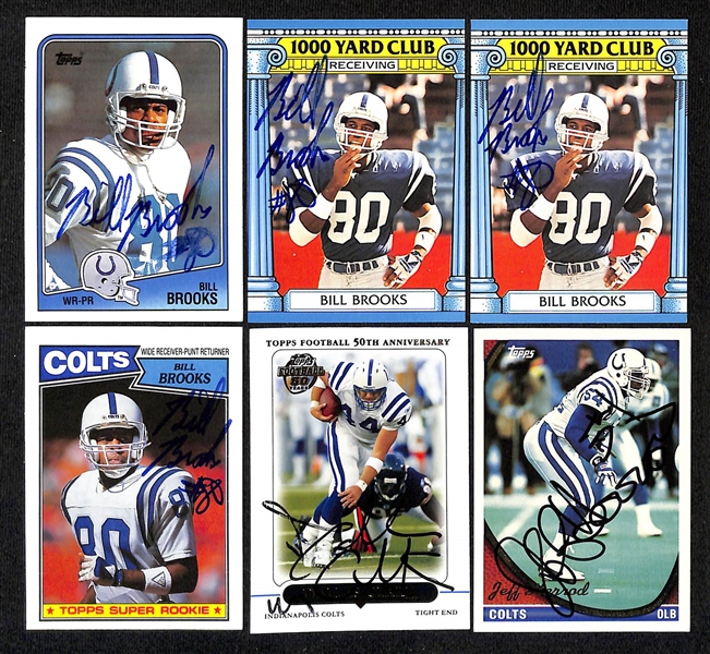 Lot of (350+) Signed Indianapolis Colts Cards inc. (5) Jeff George (11) Jim Harbaugh, (2) Ted Marchibroda, + (Beckett BAS Reviewed)