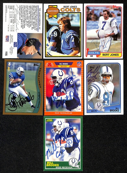 Lot of (350+) Signed Indianapolis Colts Cards inc. (5) Jeff George (11) Jim Harbaugh, (2) Ted Marchibroda, + (Beckett BAS Reviewed)