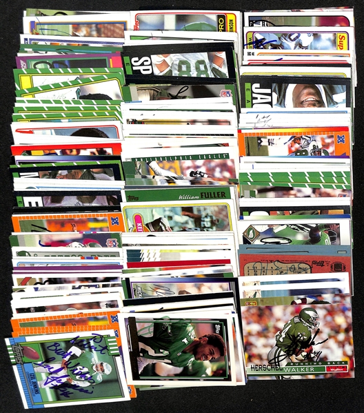 Lot of (225+) Signed Philadelphia Eagles Cards inc. (6) Herschel Walker, (12) Andre Waters, + (Beckett BAS Reviewed)