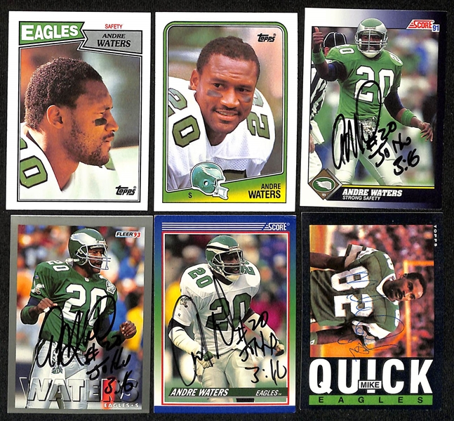 Lot of (225+) Signed Philadelphia Eagles Cards inc. (6) Herschel Walker, (12) Andre Waters, + (Beckett BAS Reviewed)