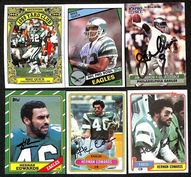 Lot of (225+) Signed Philadelphia Eagles Cards inc. (6) Herschel Walker, (12) Andre Waters, + (Beckett BAS Reviewed)