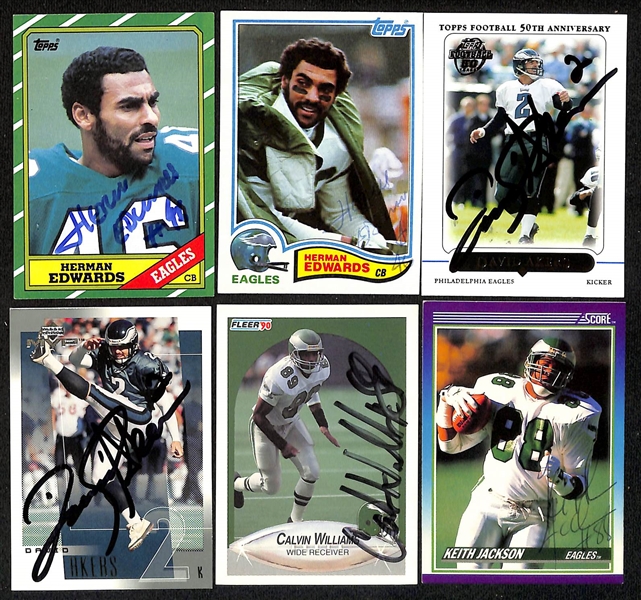 Lot of (225+) Signed Philadelphia Eagles Cards inc. (6) Herschel Walker, (12) Andre Waters, + (Beckett BAS Reviewed)