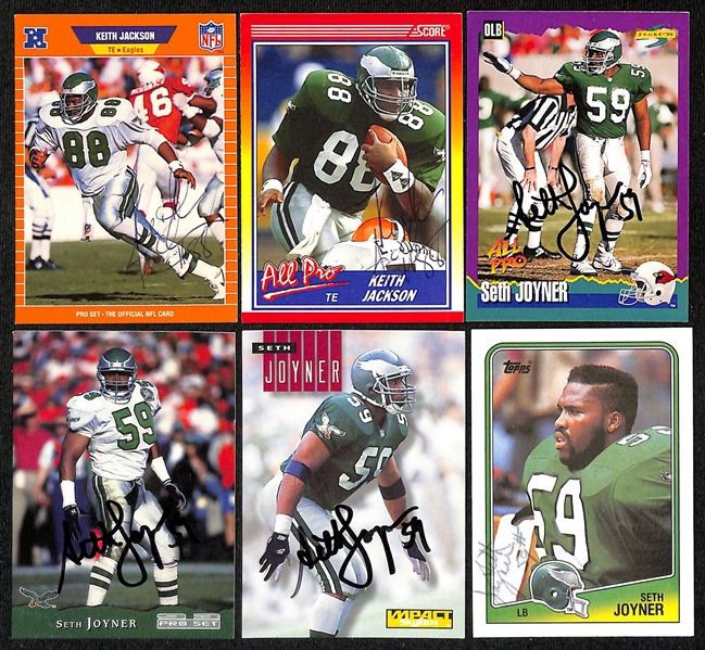 Lot of (225+) Signed Philadelphia Eagles Cards inc. (6) Herschel Walker, (12) Andre Waters, + (Beckett BAS Reviewed)