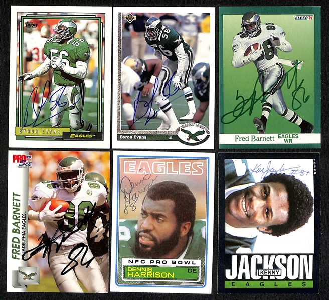 Lot of (225+) Signed Philadelphia Eagles Cards inc. (6) Herschel Walker, (12) Andre Waters, + (Beckett BAS Reviewed)