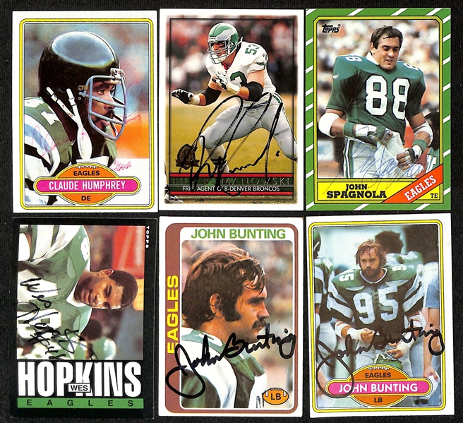 Lot of (225+) Signed Philadelphia Eagles Cards inc. (6) Herschel Walker, (12) Andre Waters, + (Beckett BAS Reviewed)