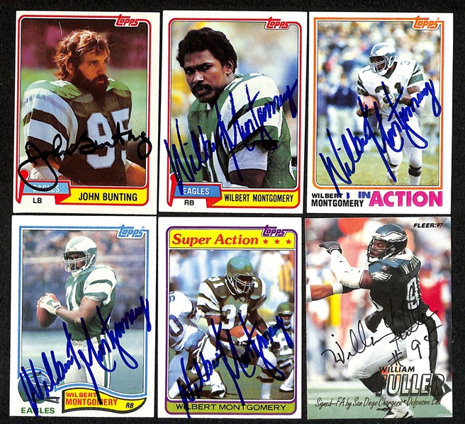 Lot of (225+) Signed Philadelphia Eagles Cards inc. (6) Herschel Walker, (12) Andre Waters, + (Beckett BAS Reviewed)