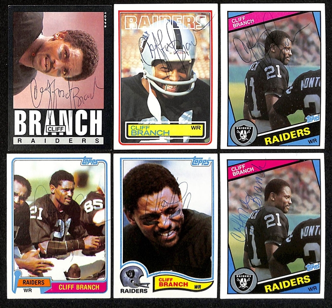 Lot of (200+) Signed Raiders Cards inc. (11) Cliff Branch, (2) Ken Stabler, + (Beckett BAS Reviewed)