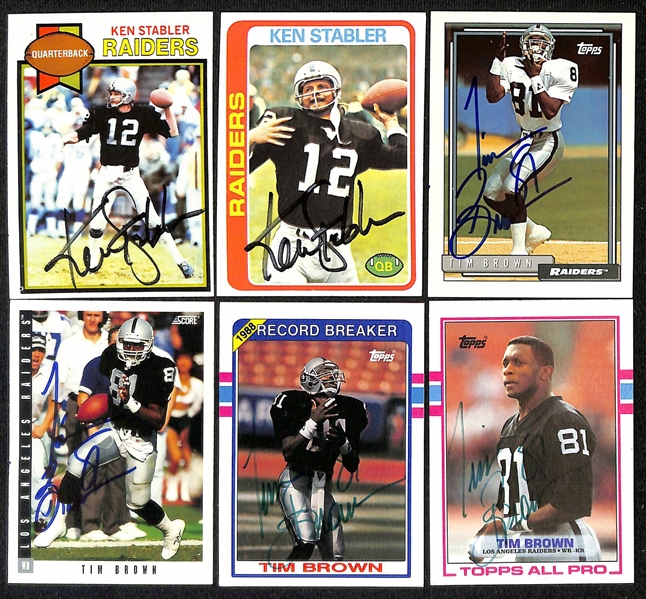 Lot of (200+) Signed Raiders Cards inc. (11) Cliff Branch, (2) Ken Stabler, + (Beckett BAS Reviewed)