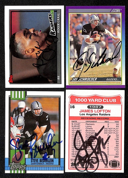 Lot of (200+) Signed Raiders Cards inc. (11) Cliff Branch, (2) Ken Stabler, + (Beckett BAS Reviewed)